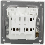 施耐德電氣 Schneider Electric NUX32_1_SS UNICA X 雙位單控開關掣 (炫星銀)